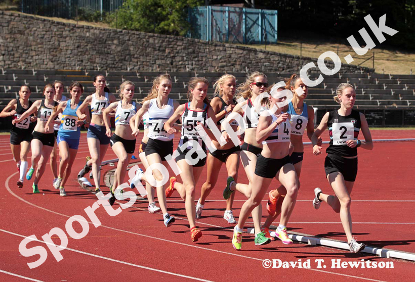 Soon after the start of the 1500 metres at the UK Women's National League, Premier, Meadowbank, Edinburgh.